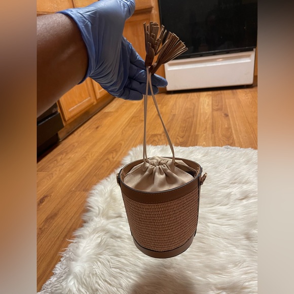 Borse in pelle Camel raffia bag - Picture 1 of 16